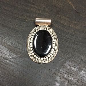 Silver and Black Pendant